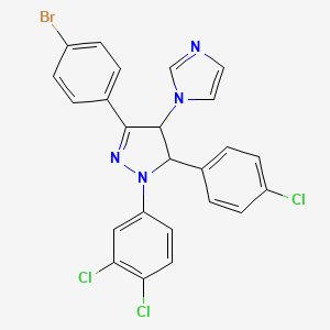 3-(4-Bromophenyl)-5-(4-chlorophenyl)-1-(3,4-dichlorophenyl)-4-(1-imidazolyl)-4,5-dihydropyrazole