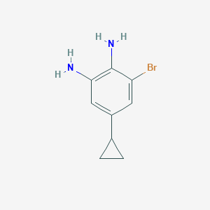 molecular formula C9H11BrN2 B15336194 3-Bromo-5-cyclopropylbenzene-1,2-diamine 