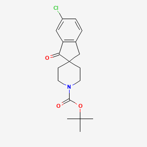 molecular formula C18H22ClNO3 B15336306 tert-butyl 5-chloro-3-oxospiro[1H-indene-2,4'-piperidine]-1'-carboxylate 