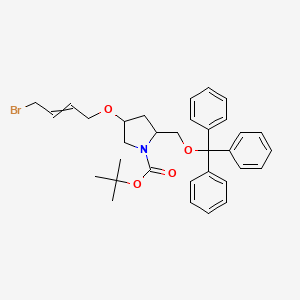 molecular formula C33H38BrNO4 B15336375 (2S,4S)-4-[[(E)-4-Bromo-2-buten-1-yl]oxy]-1-Boc-2-[(trityloxy)methyl]pyrrolidine 