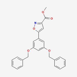 molecular formula C25H21NO5 B15336475 Methyl 5-(3,5-bis(benzyloxy)phenyl)isoxazole-3-carboxylate 