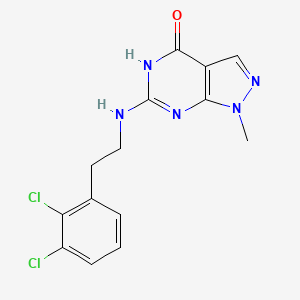 molecular formula C14H13Cl2N5O B15336529 6-[(2,3-Dichlorophenethyl)amino]-1-methyl-1H-pyrazolo[3,4-d]pyrimidin-4(5H)-one 