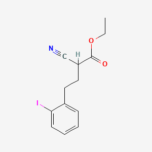 molecular formula C13H14INO2 B15336570 Ethyl 2-cyano-4-(2-iodophenyl)butanoate 