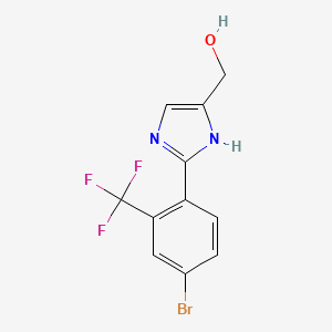 molecular formula C11H8BrF3N2O B15336580 2-[4-Bromo-2-(trifluoromethyl)phenyl]imidazole-5-methanol 