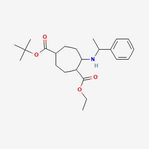 1-(tert-Butyl) 4-ethyl 5-((1-phenylethyl)amino)cycloheptane-1,4-dicarboxylate