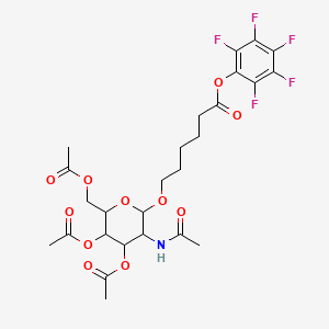 (2,3,4,5,6-Pentafluorophenyl) 6-[3-acetamido-4,5-diacetyloxy-6-(acetyloxymethyl)oxan-2-yl]oxyhexanoate