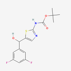 molecular formula C15H16F2N2O3S B15336639 [2-(Boc-amino)-5-thiazolyl](3,5-difluorophenyl)methanol 