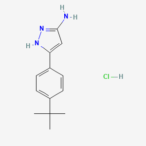 molecular formula C13H18ClN3 B15336655 3-Amino-5-[4-(tert-butyl)phenyl]pyrazole Hydrochloride 