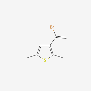 molecular formula C8H9BrS B15336673 3-(1-Bromovinyl)-2,5-dimethylthiophene 