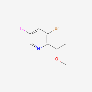 3-Bromo-5-iodo-2-(1-methoxyethyl)pyridine