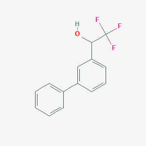 molecular formula C14H11F3O B15336965 3-Phenyl-alpha-(trifluoromethyl)benzyl Alcohol 