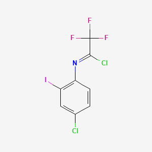 molecular formula C8H3Cl2F3IN B15336969 N-(4-Chloro-2-iodophenyl)-2,2,2-trifluoroacetimidoyl Chloride 