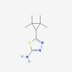 molecular formula C9H15N3S B15336977 5-(2,2,3,3-Tetramethylcyclopropyl)-1,3,4-thiadiazol-2-amine 