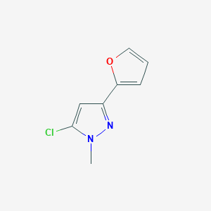 molecular formula C8H7ClN2O B15336992 5-Chloro-3-(2-furyl)-1-methyl-1H-pyrazole 