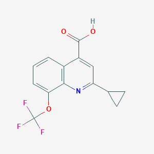 molecular formula C14H10F3NO3 B15337043 2-Cyclopropyl-8-(trifluoromethoxy)quinoline-4-carboxylic Acid 