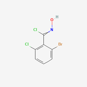 molecular formula C7H4BrCl2NO B15337075 2-Bromo-6-chloro-N-hydroxybenZimidoyl chloride 