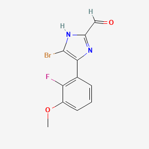 molecular formula C11H8BrFN2O2 B15337139 5-Bromo-4-(2-fluoro-3-methoxyphenyl)imidazole-2-carbaldehyde 