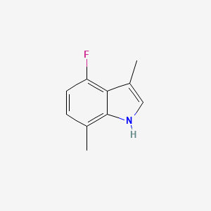 molecular formula C10H10FN B15337160 4-Fluoro-3,7-dimethylindole 