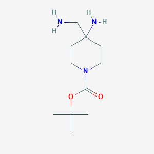 B153373 Tert-butyl 4-amino-4-(aminomethyl)piperidine-1-carboxylate CAS No. 871115-32-1