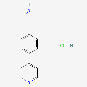 molecular formula C14H15ClN2 B15337347 4-[4-(3-Azetidinyl)phenyl]pyridine Hydrochloride 