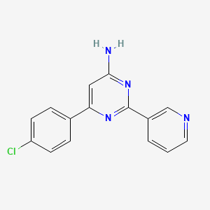 molecular formula C15H11ClN4 B15337365 6-(4-Chlorophenyl)-2-(3-pyridyl)-4-pyrimidinamine 