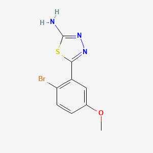 molecular formula C9H8BrN3OS B15337409 2-Amino-5-(2-bromo-5-methoxyphenyl)-1,3,4-thiadiazole 