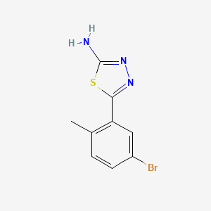 molecular formula C9H8BrN3S B15337460 2-Amino-5-(5-bromo-2-methylphenyl)-1,3,4-thiadiazole 