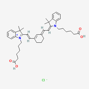 6-[(2E)-2-[(2E)-2-[3-[(E)-2-[1-(5-carboxypentyl)-3,3-dimethylindol-1-ium-2-yl]ethenyl]cyclohex-2-en-1-ylidene]ethylidene]-3,3-dimethylindol-1-yl]hexanoic acid;chloride