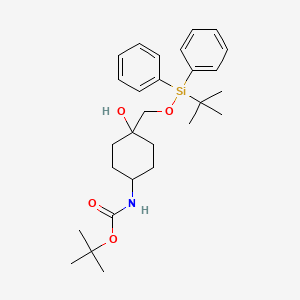 molecular formula C28H41NO4Si B15337601 trans-4-(Boc-amino)-1-[[(tert-butyldiphenylsilyl)oxy]methyl]cyclohexanol 