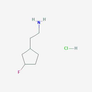 molecular formula C7H15ClFN B15337609 2-(3-Fluorocyclopentyl)ethanamine Hydrochloride 