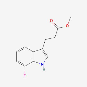 molecular formula C12H12FNO2 B15337619 Methyl 3-(7-Fluoro-3-indolyl)propanoate 