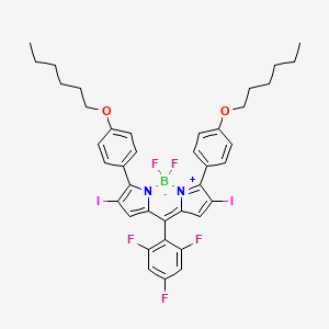 2,2-difluoro-4,12-bis(4-hexoxyphenyl)-5,11-diiodo-8-(2,4,6-trifluorophenyl)-3-aza-1-azonia-2-boranuidatricyclo[7.3.0.03,7]dodeca-1(12),4,6,8,10-pentaene