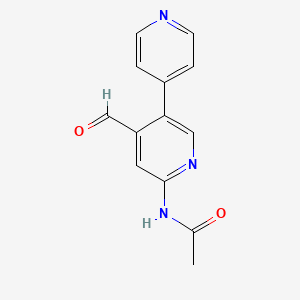 molecular formula C13H11N3O2 B15337640 N-(4-Formyl-[3,4'-bipyridin]-6-YL)acetamide 