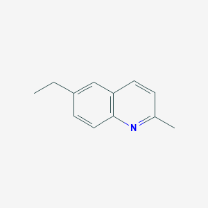 molecular formula C12H13N B15337663 6-Ethyl-2-methylquinoline CAS No. 75403-23-5