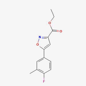 molecular formula C13H12FNO3 B15337666 Ethyl 5-(4-Fluoro-3-methylphenyl)isoxazole-3-carboxylate 