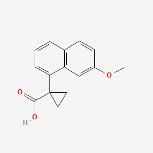 molecular formula C15H14O3 B15337712 1-(7-Methoxy-1-naphthyl)cyclopropanecarboxylic Acid 