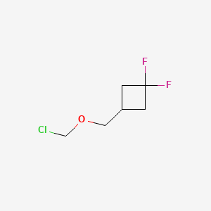 molecular formula C6H9ClF2O B15337758 3-((Chloromethoxy)methyl)-1,1-difluorocyclobutane 