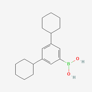 molecular formula C18H27BO2 B15337766 3,5-Dicyclohexylphenylboronic acid 