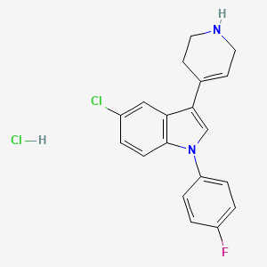 molecular formula C19H17Cl2FN2 B15337776 5-Chloro-1-(4-fluorophenyl)-3-(1,2,3,6-tetrahydropyridin-4-YL)-1H-indole hydrochloride CAS No. 1126527-28-3