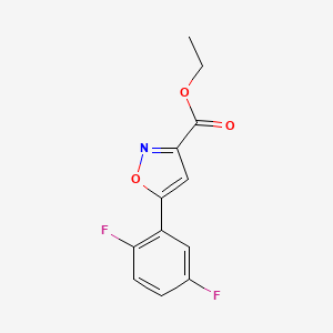 molecular formula C12H9F2NO3 B15337781 Ethyl 5-(2,5-Difluorophenyl)isoxazole-3-carboxylate 