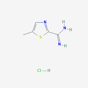 molecular formula C5H8ClN3S B15337860 5-Methylthiazole-2-carboximidamide Hydrochloride 