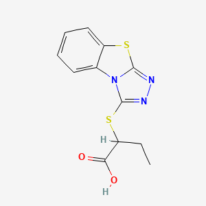 molecular formula C12H11N3O2S2 B15337893 2-([1,2,4]Triazolo[3,4-b][1,3]benzothiazol-3-ylthio)butanoic acid 