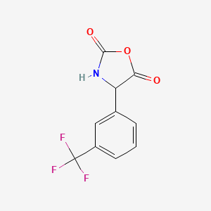 molecular formula C10H6F3NO3 B15337906 4-[3-(Trifluoromethyl)phenyl]oxazolidine-2,5-dione 