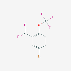 molecular formula C8H4BrF5O B15337927 4-Bromo-2-(difluoromethyl)-1-(trifluoromethoxy)benzene 