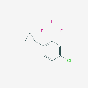 molecular formula C10H8ClF3 B15337948 4-Chloro-1-cyclopropyl-2-(trifluoromethyl)benzene 