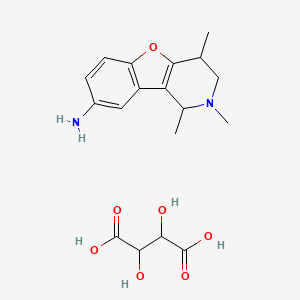 molecular formula C18H24N2O7 B15338096 1,2,4-Trimethyl-1,2,3,4-tetrahydro-benzo-[4,5]furo-[3,2-C]pyridin-8-ylamine tartrate 