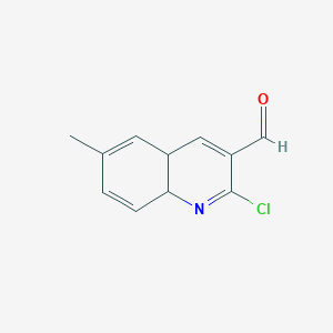 molecular formula C11H10ClNO B15338149 2-Chloro-6-methyl-4a,8a-dihydro-3-quinolinecarbaldehyde CAS No. 400073-89-4