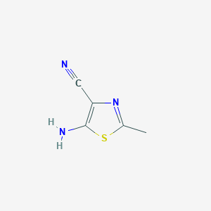 molecular formula C5H5N3S B15338226 5-Amino-2-methylthiazole-4-carbonitrile 