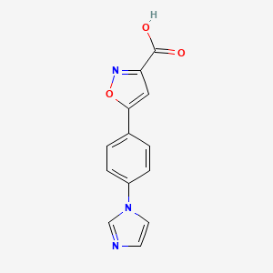 molecular formula C13H9N3O3 B15338301 5-[4-(1-Imidazolyl)phenyl]isoxazole-3-carboxylic Acid 