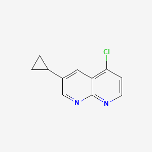 molecular formula C11H9ClN2 B15338342 5-Chloro-3-cyclopropyl-1,8-naphthyridine 